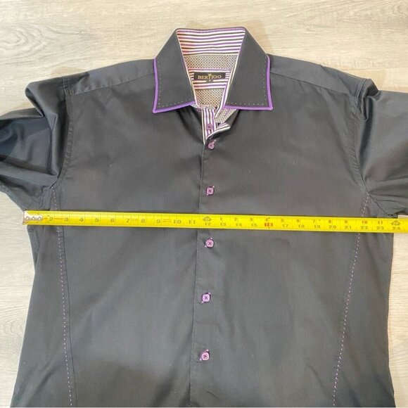 Bertigo High End Modern fit Design Black and Purple 100% Cotton Wide Cuffs XXL - Picture 8 of 16